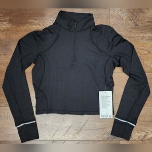 NWT Lululemon It's Rulu Run Ribbed Cropped Half-Zip, Size 10